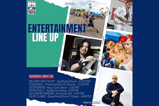 ENTERTAINMENT LINE UP: MAY 25